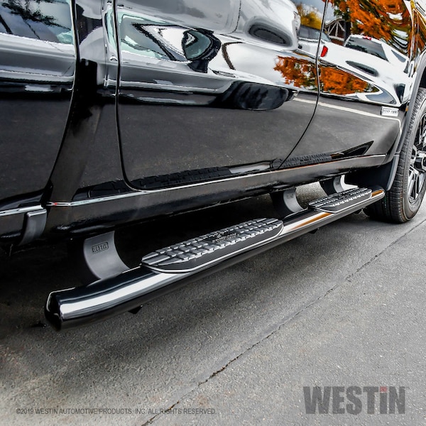 Westin Automotive 19-C SILVERADO/SIERRA 1500/20-C SILVERADO/SIERRA 2500/3500 DBL CAB BLACK PRO TRAXX 4 OVAL NERF BARS 21-24125 - main